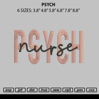 Psych Embroidery File 6 sizes