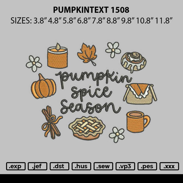 Pumpkintext 1508 Embroidery File 6 sizes