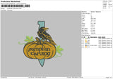Pumpkin Knife Embroidery File 6 sizes
