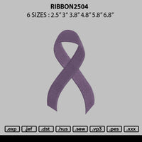 Ribbon2504 Embroidery File 6 sizes