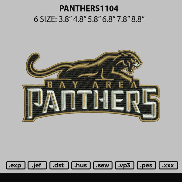 Panthers1104 Embroidery File 6 sizes