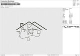 Paz Love Home Embroidery File 6 size