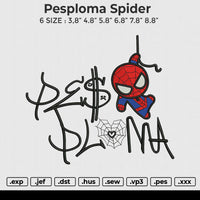 Pesploma Spider Embroidery File 6 size