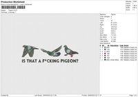 Pigeon Embroidery File 6 size