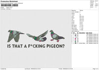 Pigeon Embroidery File 6 size