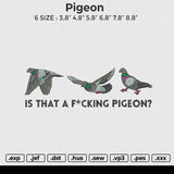 Pigeon Embroidery File 6 size