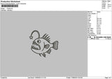 Fish Outline Piranha Embroidery File 6 sizes