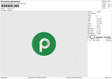 P Logo Embroidery File 6 size