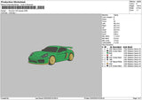 Green Car 0202 Embroidery File 6 sizes