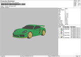 Green Car 0202 Embroidery File 6 sizes
