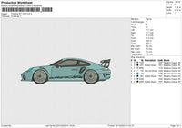 Porsche 911 GT3 Embroidery File 6 size