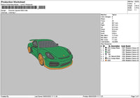 Green Car 0502 Embroidery File 6 sizes