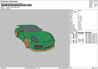Green Car 0502 Embroidery File 6 sizes