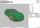 Green Car 0502 Embroidery File 6 sizes