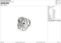 PUG1 Embroidery File 6 size
