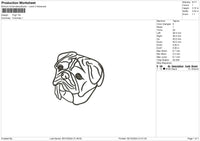 PUG1 Embroidery File 6 size
