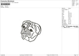 PUG1 Embroidery File 6 size