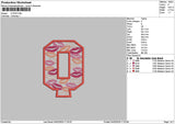 Q Lips Embroidery File 6 sizes