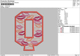 Q Lips Embroidery File 6 sizes