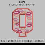 Q Lips Embroidery File 6 sizes