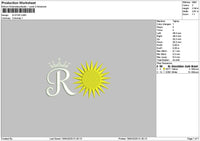 Sun Star Text Embroidery File 6 sizes