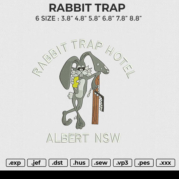RABBIT TRAP Embroidery File 6 size