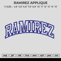 RAMIREZ APPLIQUE Embroidery File 6 size