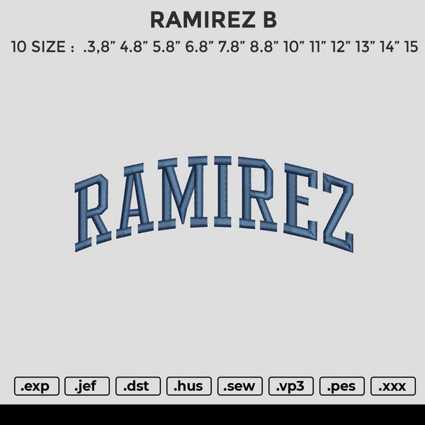 RAMIREZ B Embroidery File 6 size