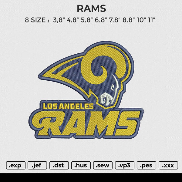 RAMS Embroidery File 6 size