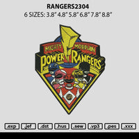 Rangers2304 Embroidery File 6 sizes