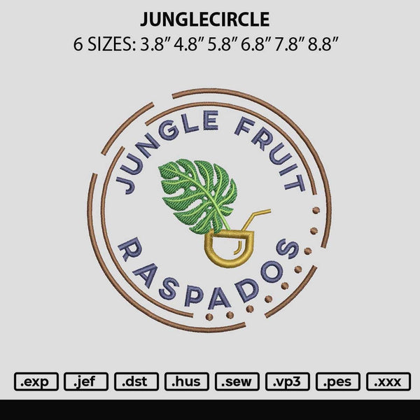 Junglecircle Embroidery File 6 sizes