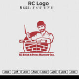 RC logo Embroidery File 4 size