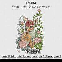 REEM Embroidery File 6 size