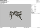 Revengetext Embroidery File 6 sizes