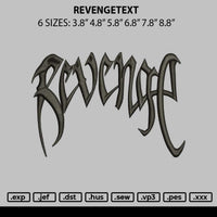 Revengetext Embroidery File 6 sizes