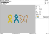 Ribbons Embroidery File 6 sizes