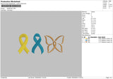 Ribbons Embroidery File 6 sizes