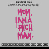 Richtext 0603 Embroidery File 6 sizes