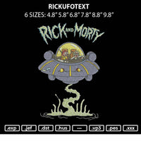 Rickufotext Embroidery File 6 sizes
