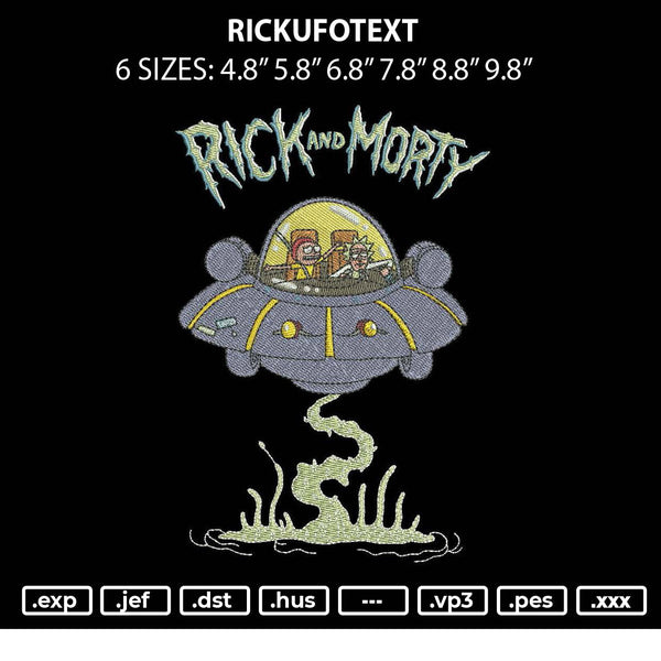 Rickufotext Embroidery File 6 sizes