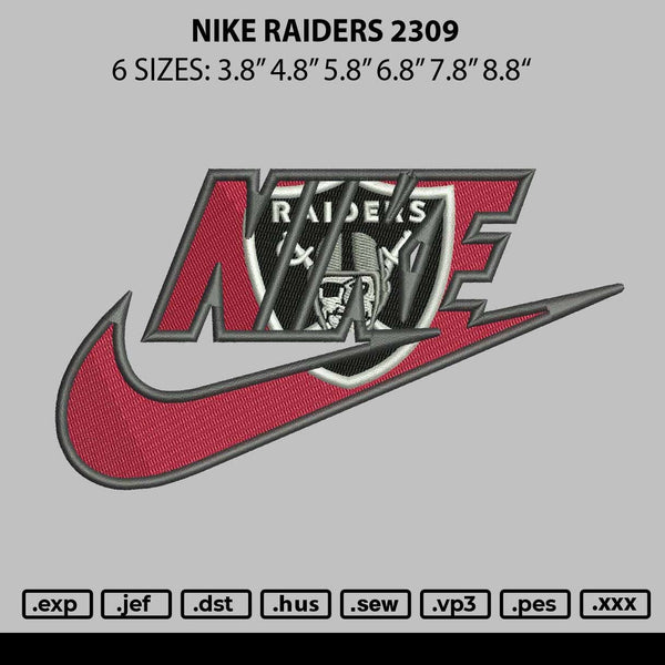 Nike Raiders 2309 Embroidery File 6 sizes