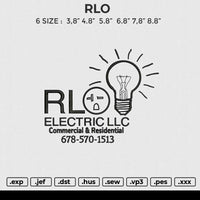 RLO Embroidery File 6 size