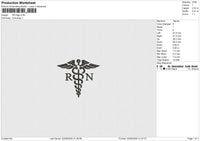 RN logo Embroidery File 6 size