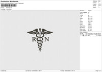 RN logo Embroidery File 6 size