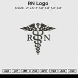 RN logo Embroidery File 6 size