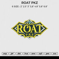 ROAT PKZ Embroidery File 6 size