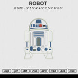 ROBOT Embroidery File 6 size