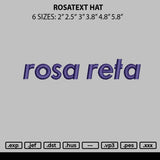 Rosatext Hat Embroidery File 6 sizes