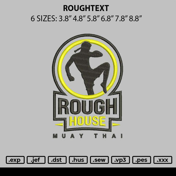 Roughtext Embroidery File 6 sizes