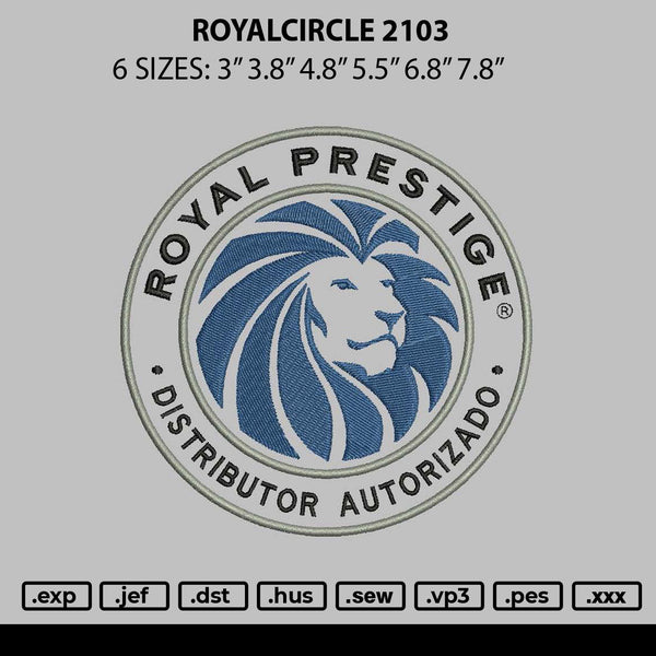 Royalcircle 2103 Embroidery File 6 sizes